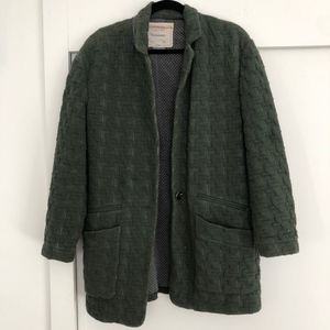 anthropology forest green coat